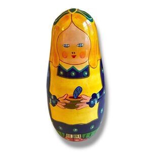 5.5" Wooden Nesting Dolls Hand Painted